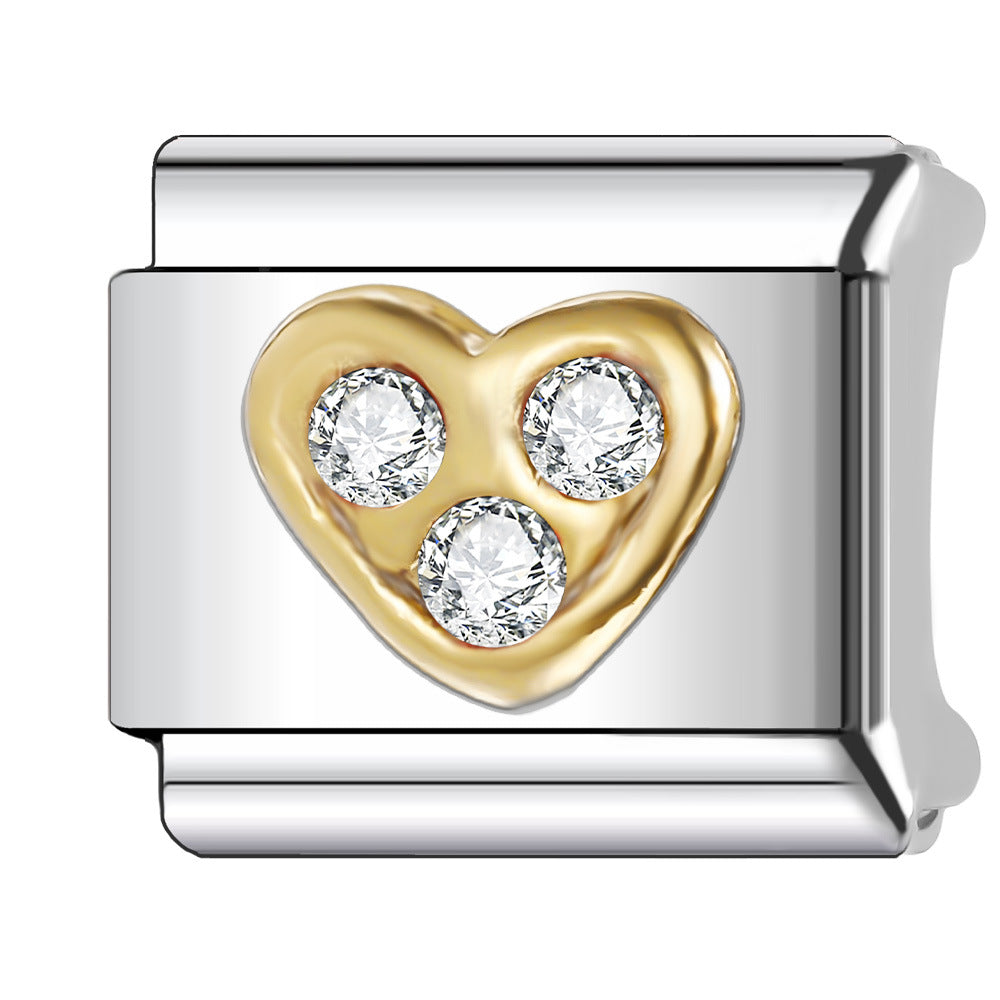 Wholesale Italian Charm Bracelet 9mm DIY Splicing Diamond Light Luxury Series Stainless Steel Composable Bracelet