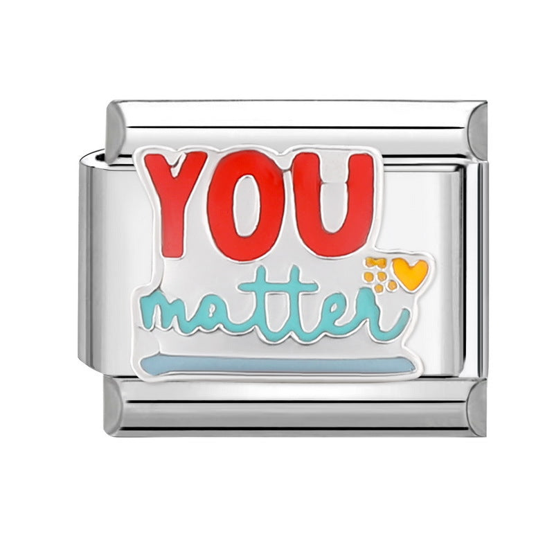 Wholesale Italian Charm Bracelet 9mm DIY Splicing Cute Cartoon Titanium Steel Composable Bracelet