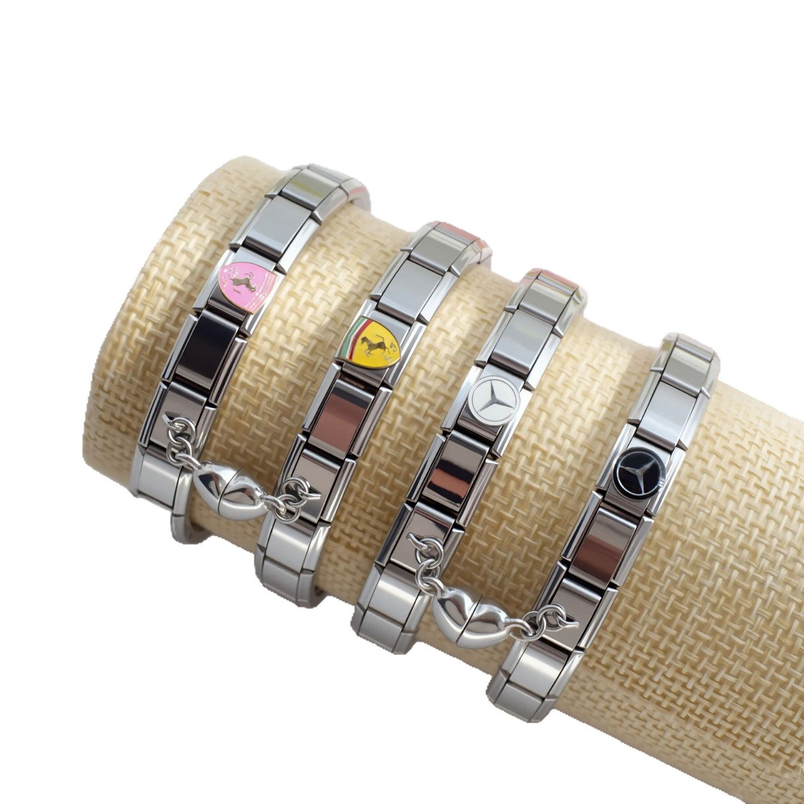 Wholesale 9mm Italian Charm Starter Bracelets DIY square Single Section Creative Stainless Steel Composable Bracelet