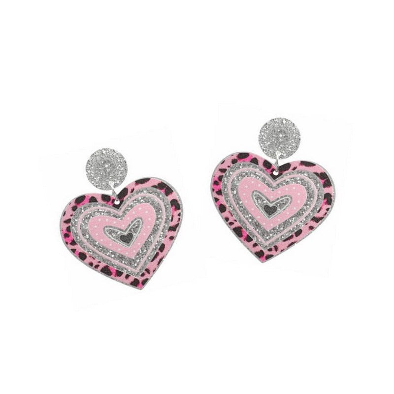 Wholesale Valentine' s Day Acrylic Heart Element Earrings