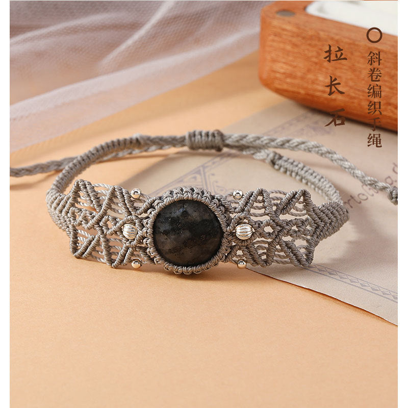 Wholesale Handmade Labradorite Stone Wrap Bracelet Necklace Set Anniversary Gift Jewelry Accessory