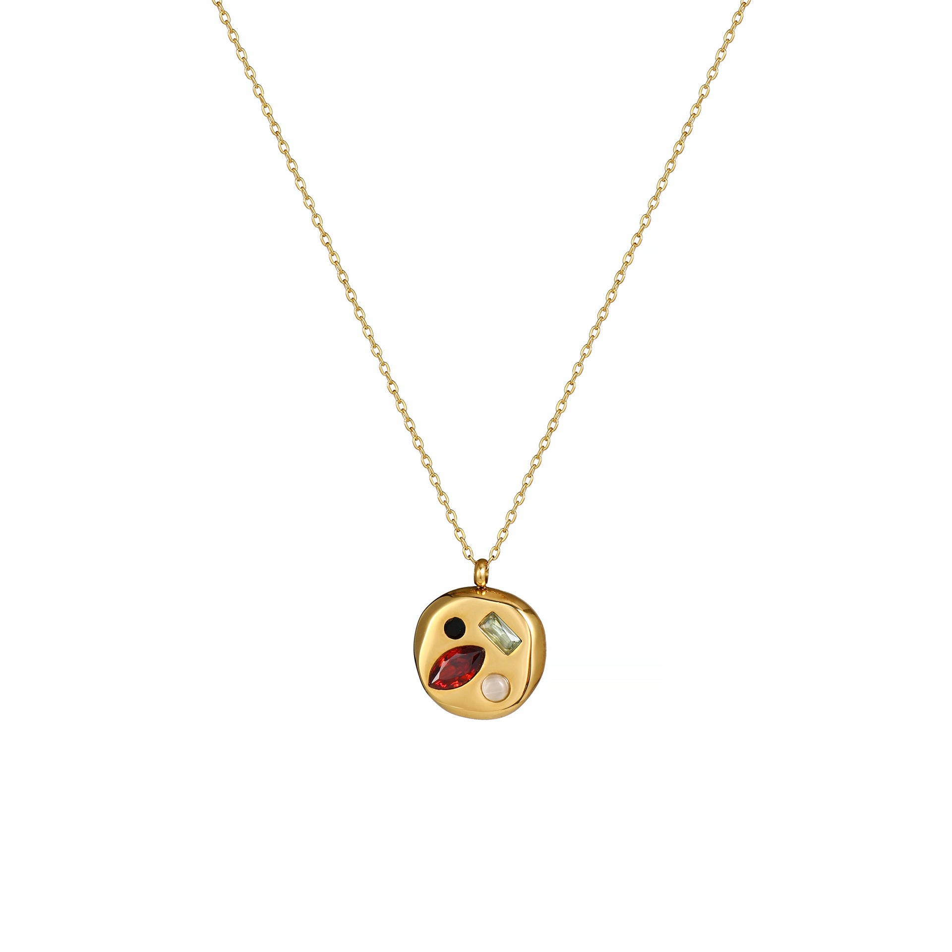 Wholesale Titanium Steel Colorful zircon December birthday stone beautiful  necklace clavicle chain