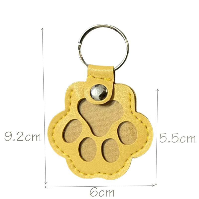 Wholesale Leather Cat Paw Keychain Cute Kitten Paw Pendant for Pet Hair Collection