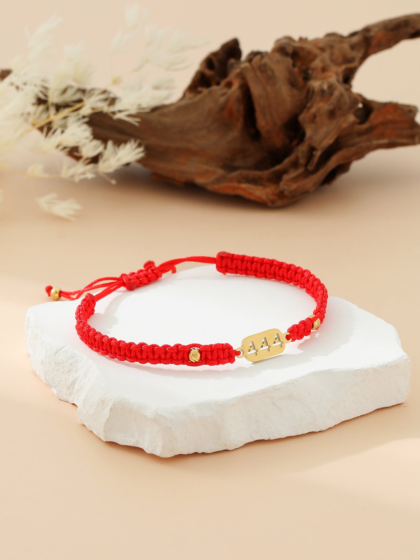 Wholesale hand-woven golden lucky number flat knot hand rope  bracelet