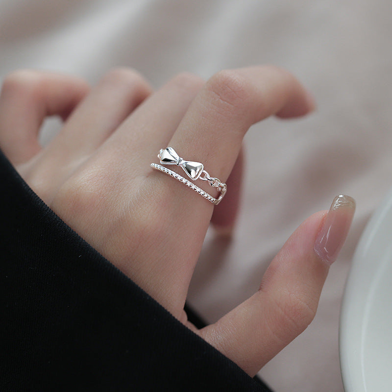 Wholesale  Double-layer Bow Ring