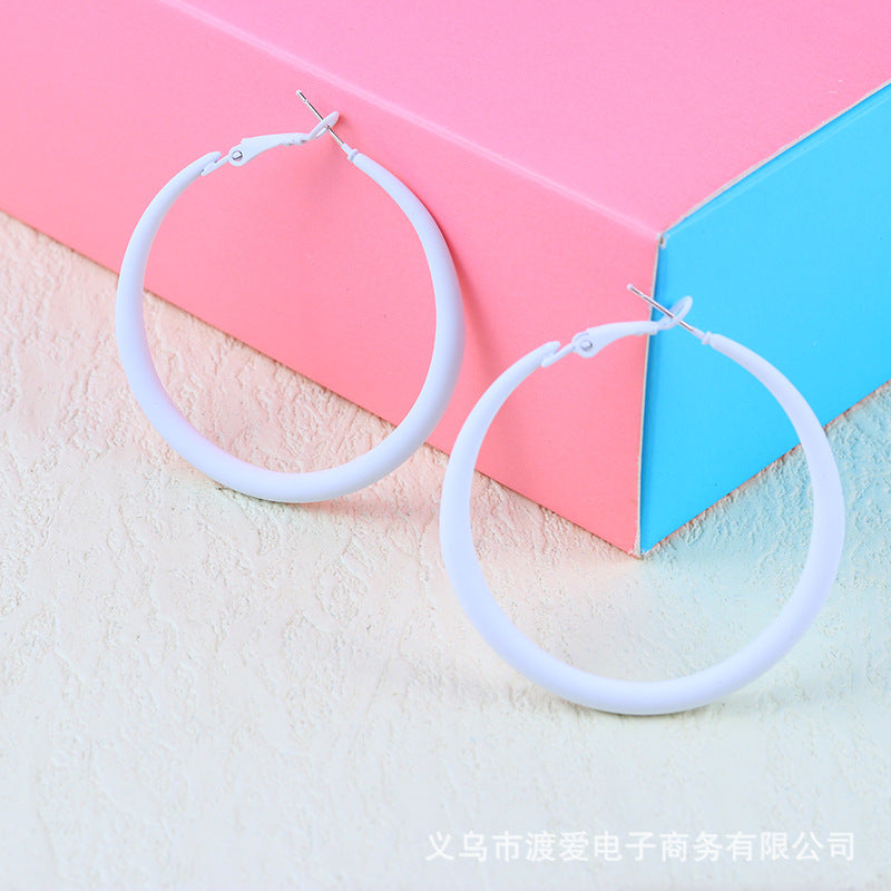 Wholesale Alloy Colorful Paint Simple Geometric Earrings