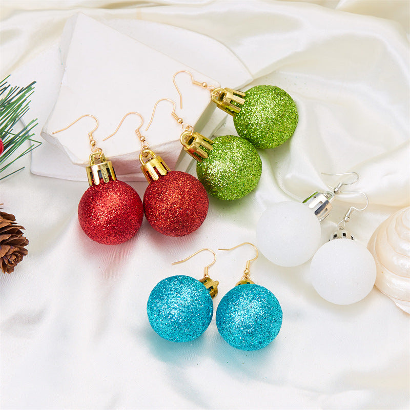 Wholesale Christmas Acrylic glossy sequin bulb ear hook earrings