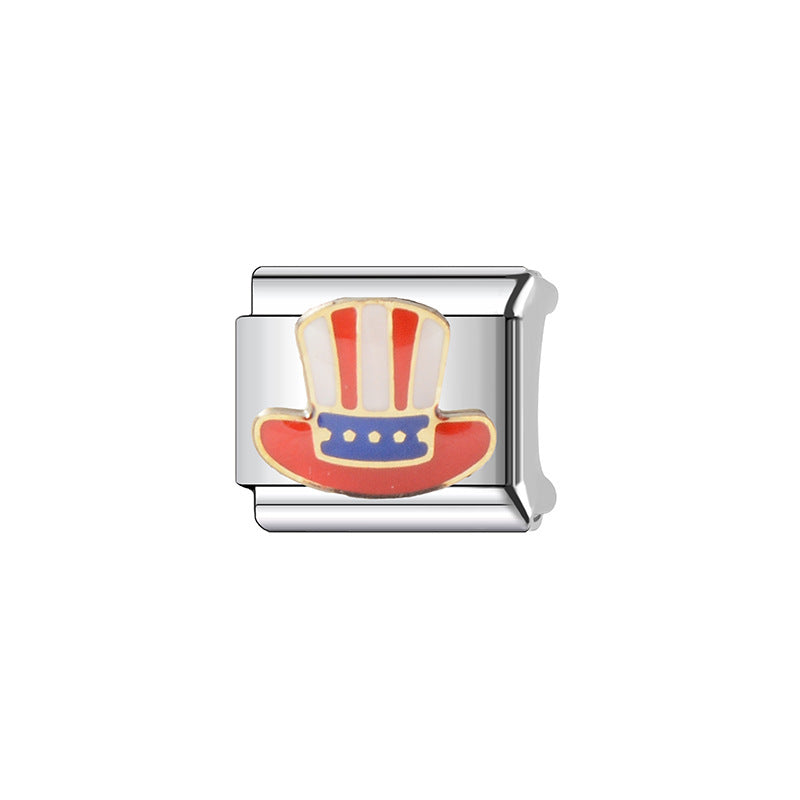 Wholesale  9mm Italian Charm Starter Bracelets DIY square Single Section Creative Stainless Steel Composable Bracelet