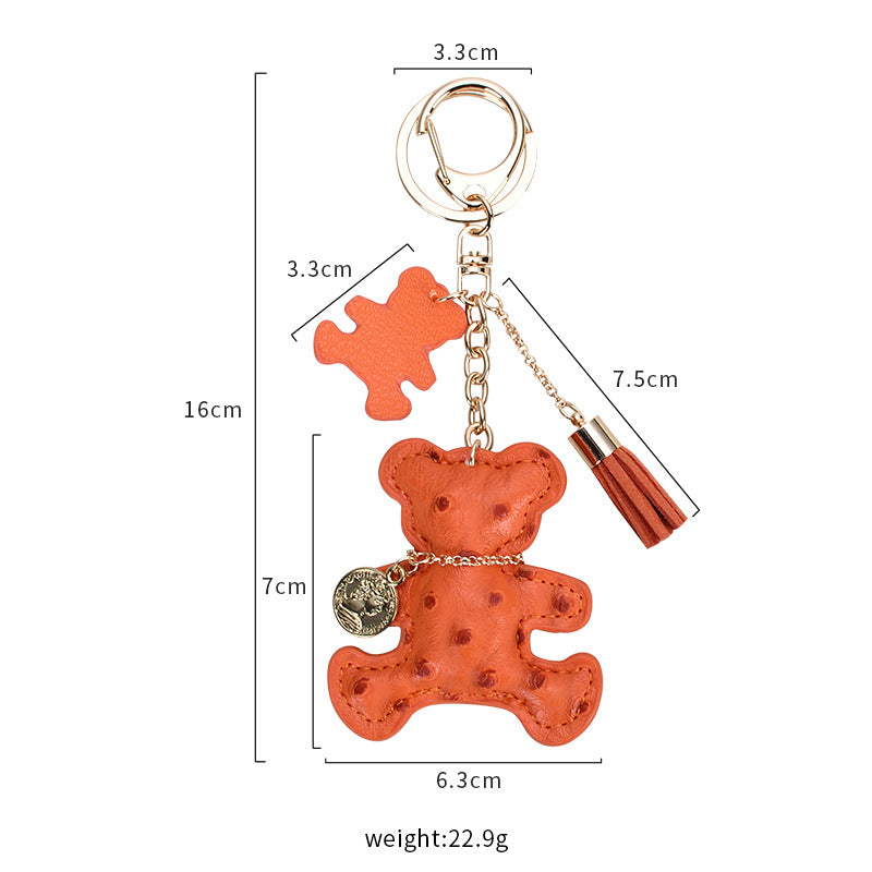 Wholesale Chic White Leather Bear Keychain - Decorative Bag Charm &  Car Key Accessory