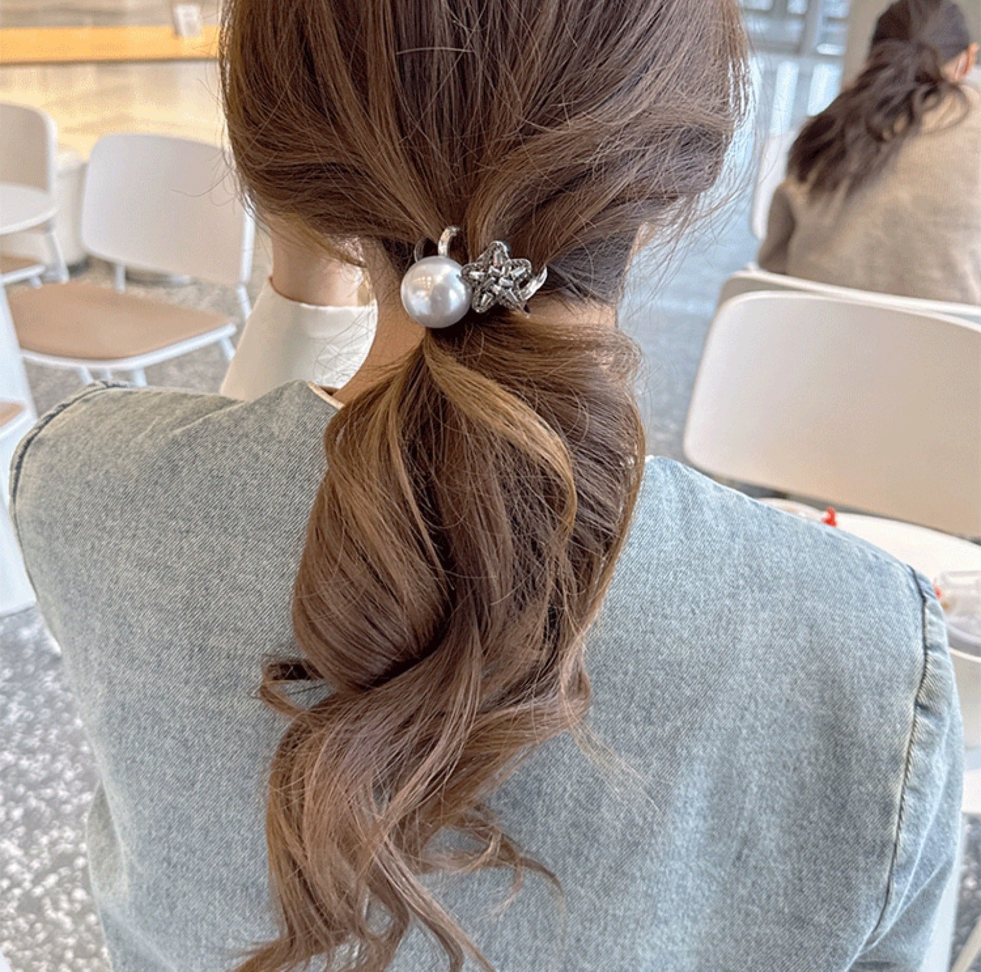 Wholesale Star Rhinestone Phone Cord Hair Ties Hair Scrunchies