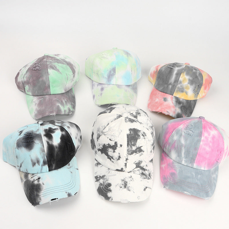 Wholesale tie-dyed color ink painting baseball cap