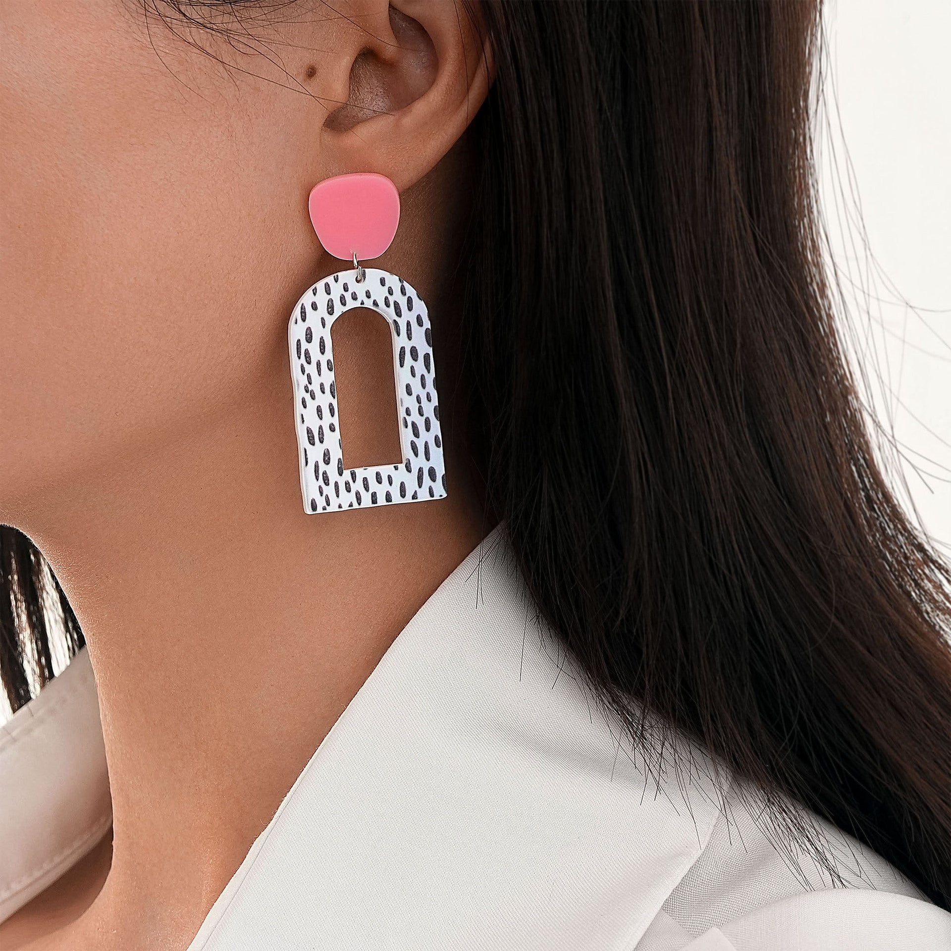 Wholesale Rainbow Flower Eco-friendly Acrylic Earrings