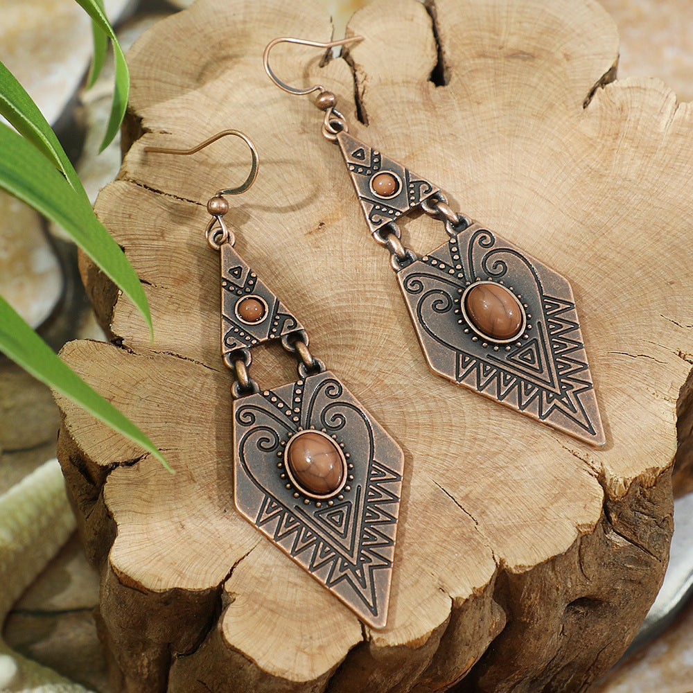 Wholesale Retro Bohemian Earrings Maillard Color Trendy Fashion Accessory for Autumn Winter