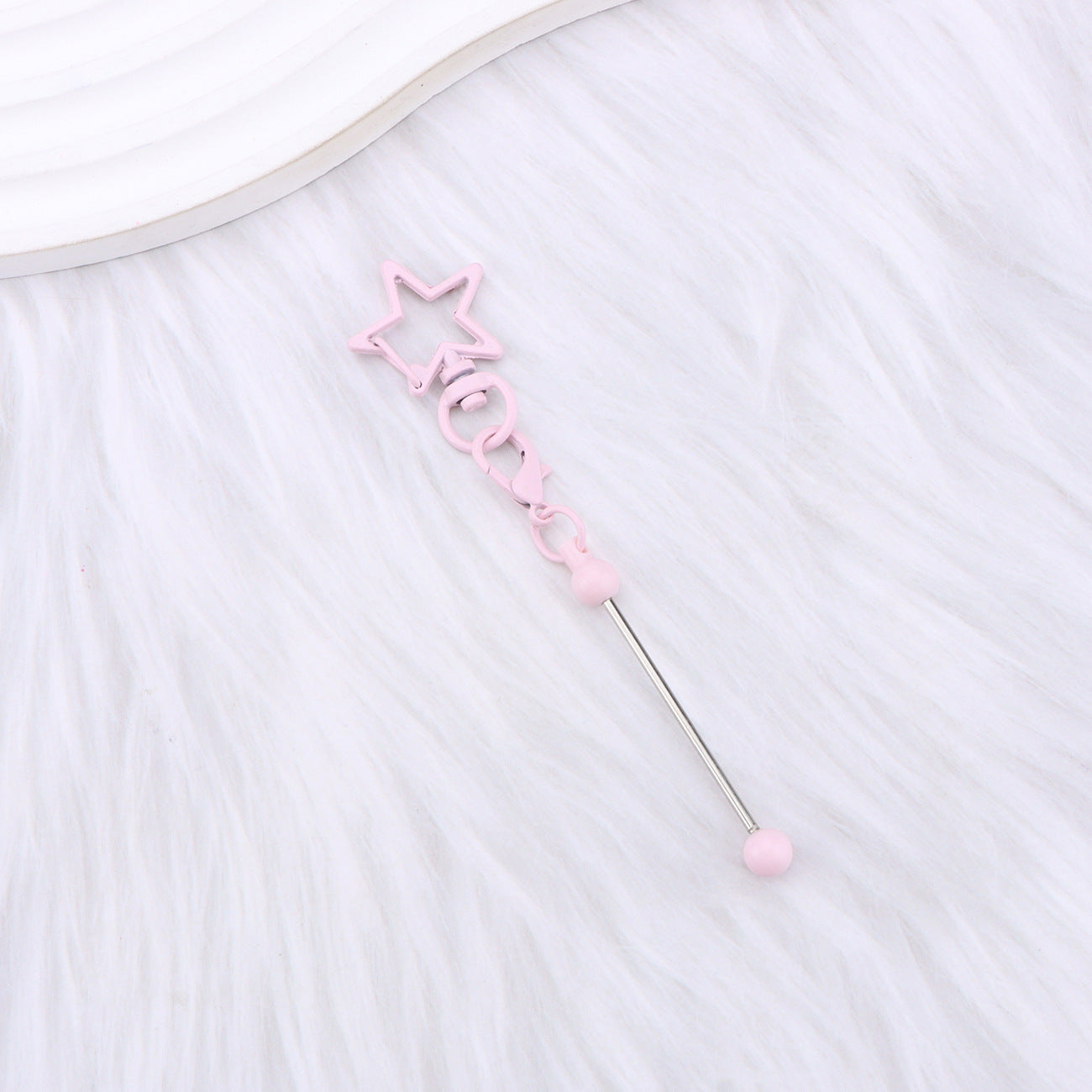 Wholesale Creative DIY  Five-Pointed Beadable  Keychain