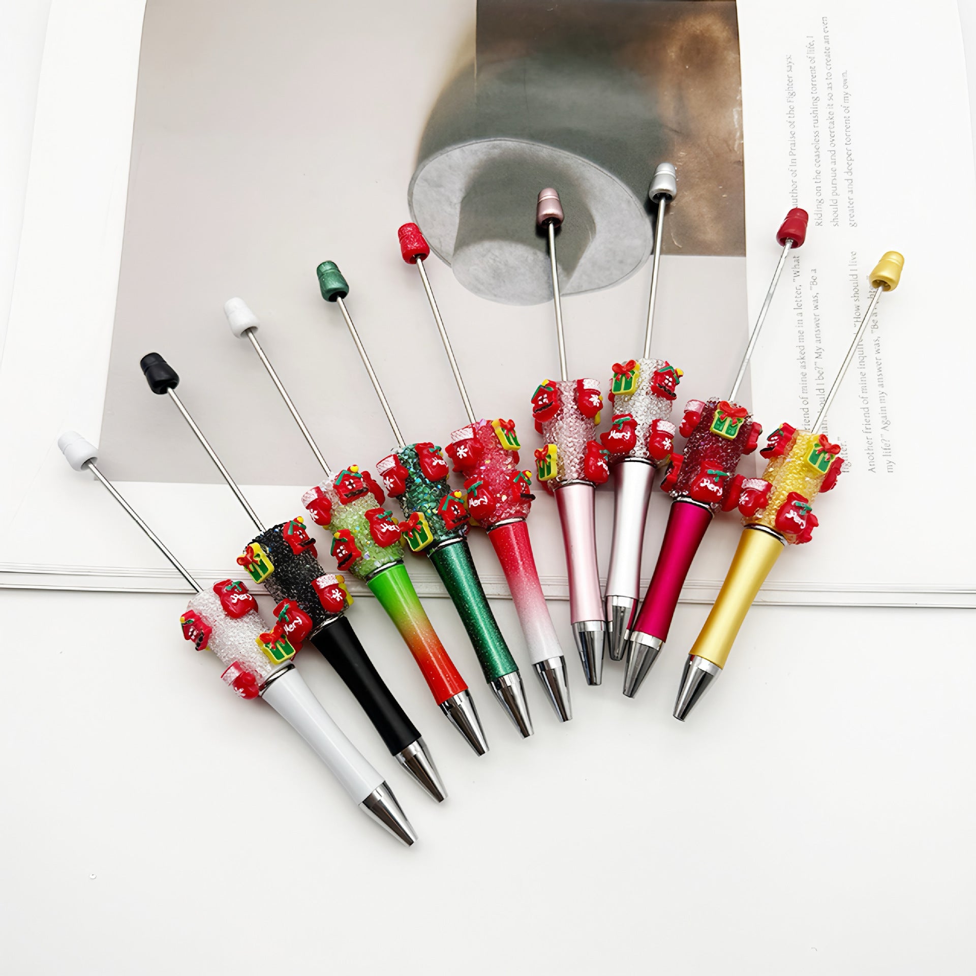 Wholesale  10pcs Christmas sugar beaded pen rhinestone stars sugar pen