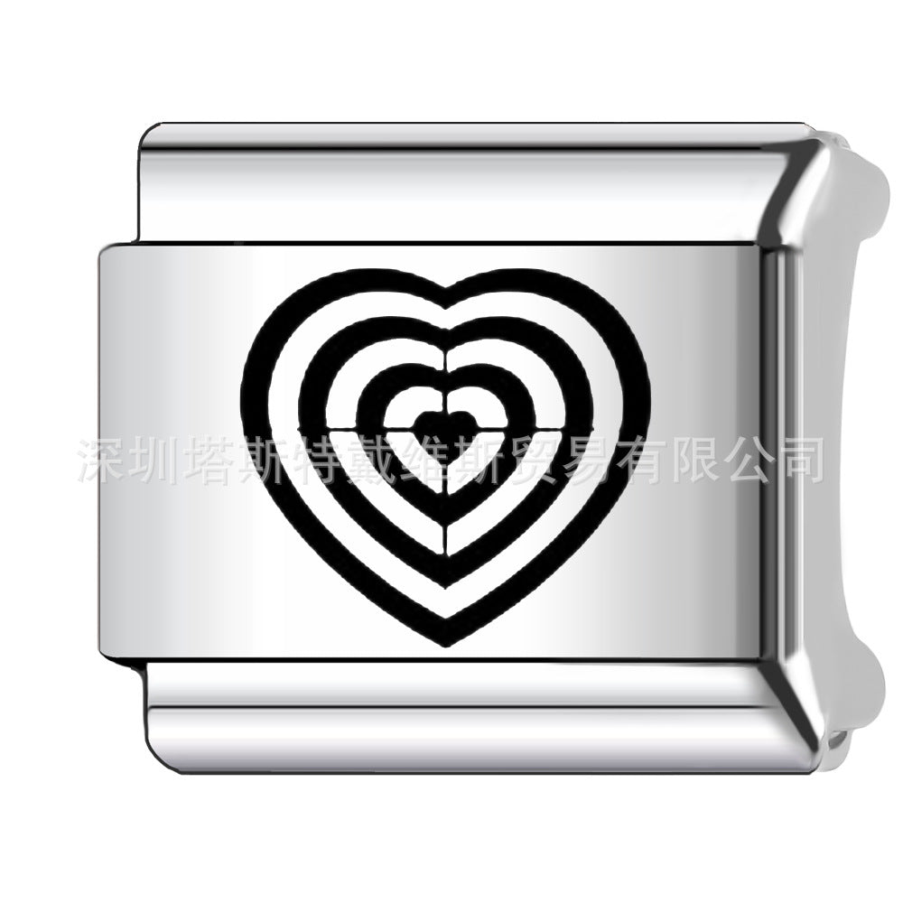 Wholesale 9mm Italian Charm Starter Bracelets DIY square Single Section Creative Stainless Steel Composable Bracelet