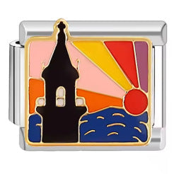 Wholesale Italian Charm Bracelet 9mm DIY Splicing Watermelon Lighthouse Stainless Steel Composable Bracelet