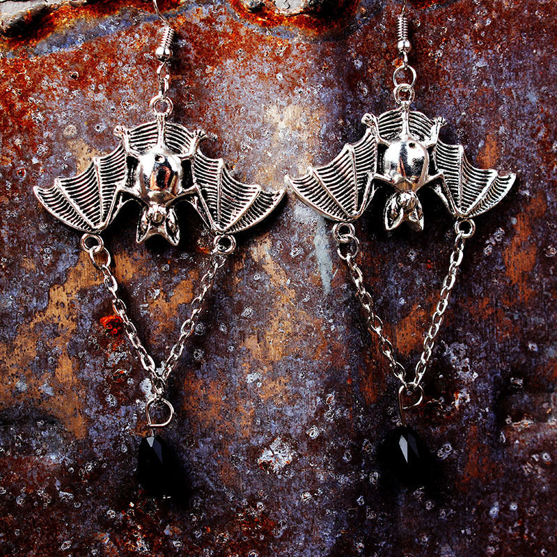 Wholesale Goth Punk Pentagram Bull Skull Earrings