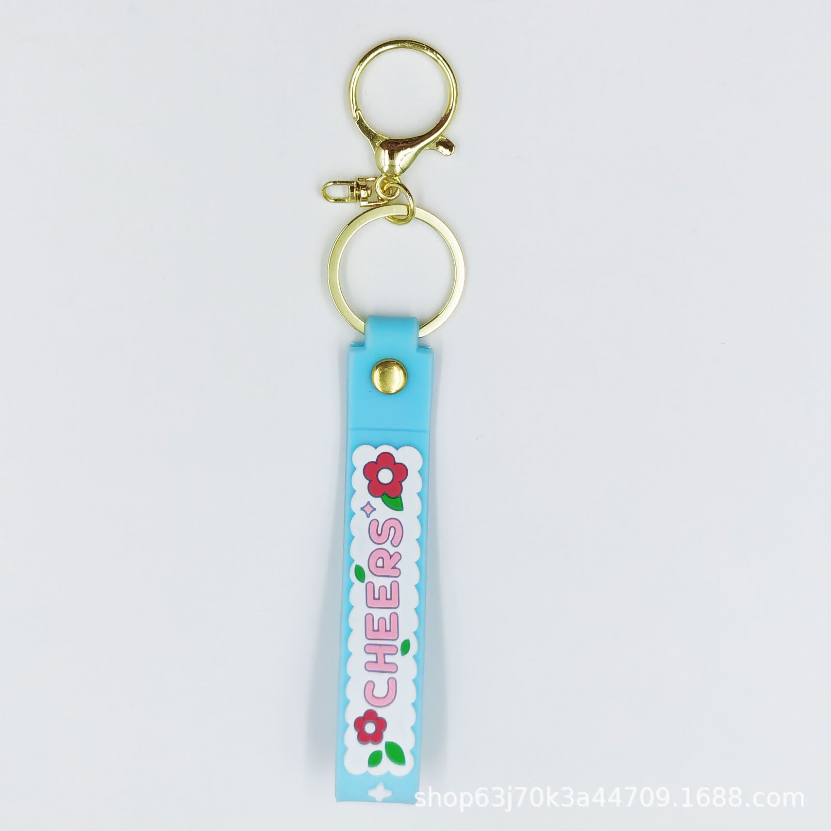 Wholesale 10pcs Plum blossom letter PVC soft glue lanyard keychain