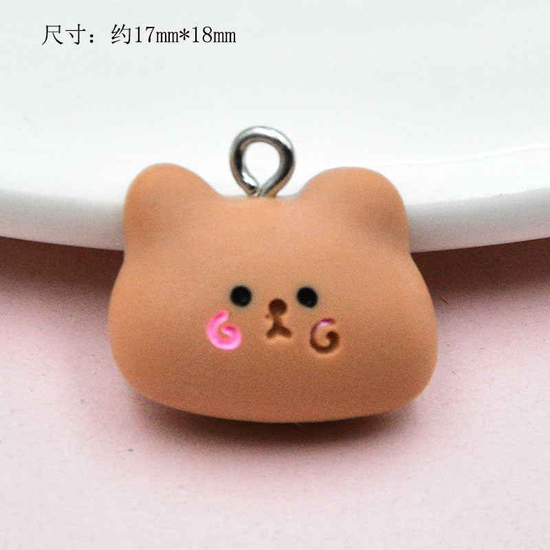 Wholesale Color resin simulation cute cartoon small animal sheep rabbit frog keychains