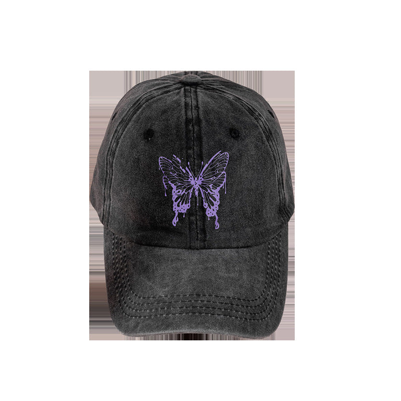 Wholesale Purple Butterfly Cotton Baseball Hat ACC-HT-TangQiu008