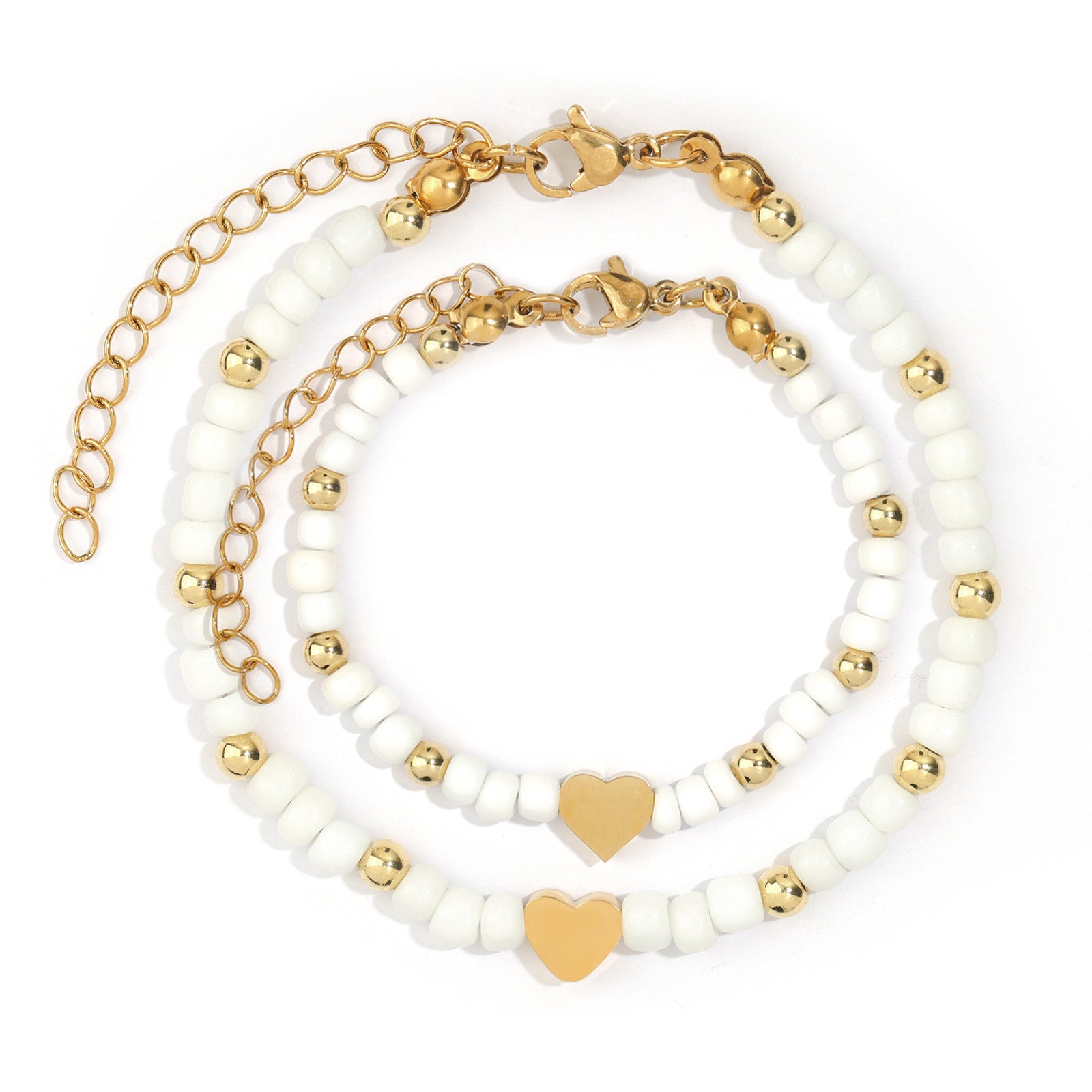 Wholesale  Love Bracelet Gold Plated Adjustable Crystal Beads Bracelet