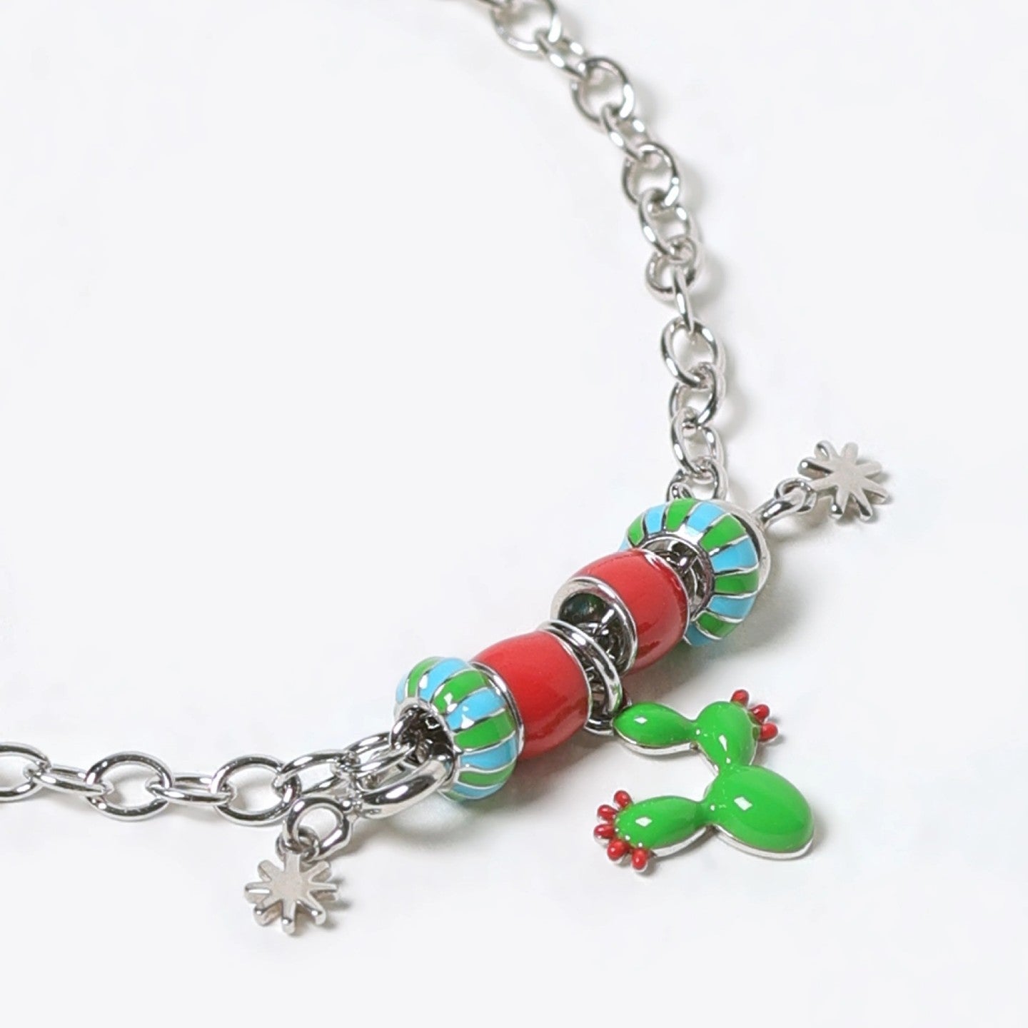 Wholesale Stainless steel oil dripping beaded multi-pendant colorful diamond bracelet