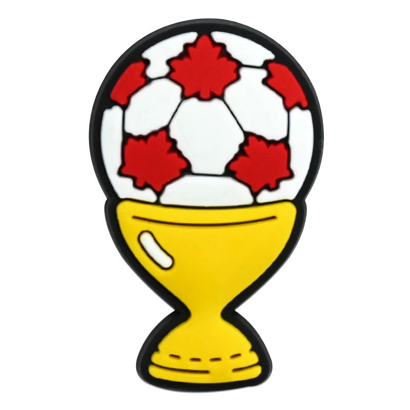 Wholesale Random 100pcs Football Club clogs   PVC Soft Rubber Shoe Buckle Decoration