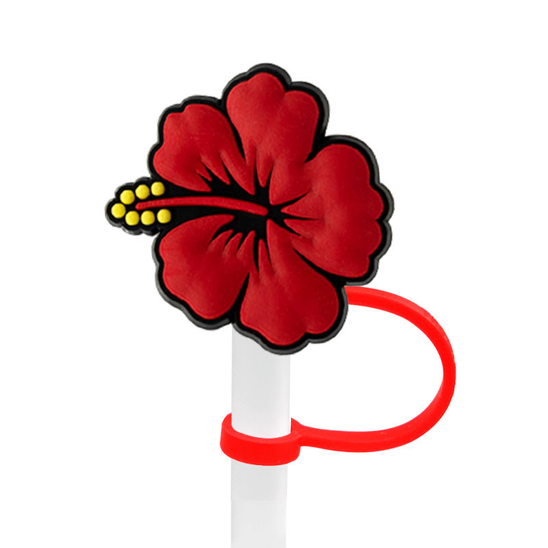 Wholesale 10PCS Puerto Rican 7-8mm Straw Tube Cap PVC Soft Rubber Dust Plugs Cute Straw Decorations ACC-SCR-KuaJ001