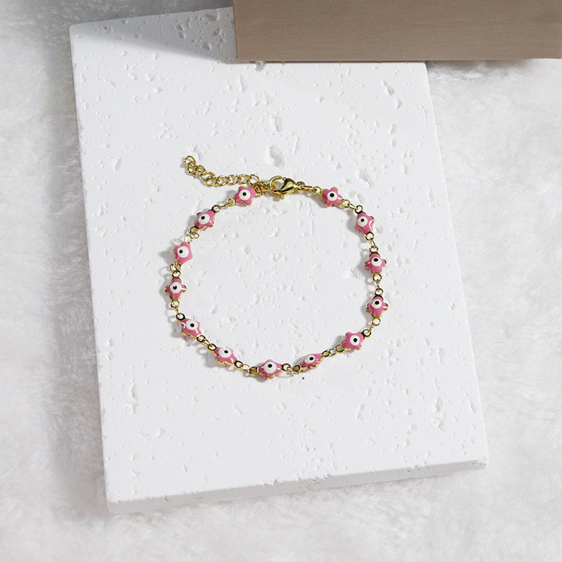 Wholesale Stainless Steel 18K Turkish Devil's Eye Bracelet