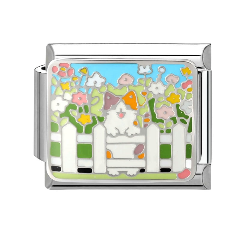 Wholesale 9mm Italian Charm Starter Bracelets DIY Cute Pet Series Stainless Steel Composable Bracelet