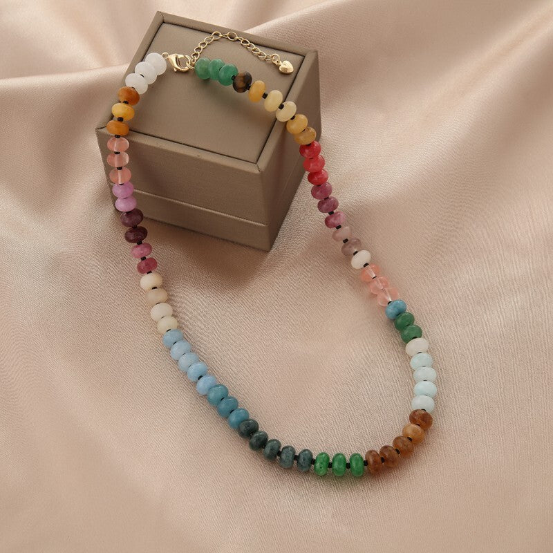 Wholesale  Color Dopamine Handmade Natural Stone Beaded Necklace