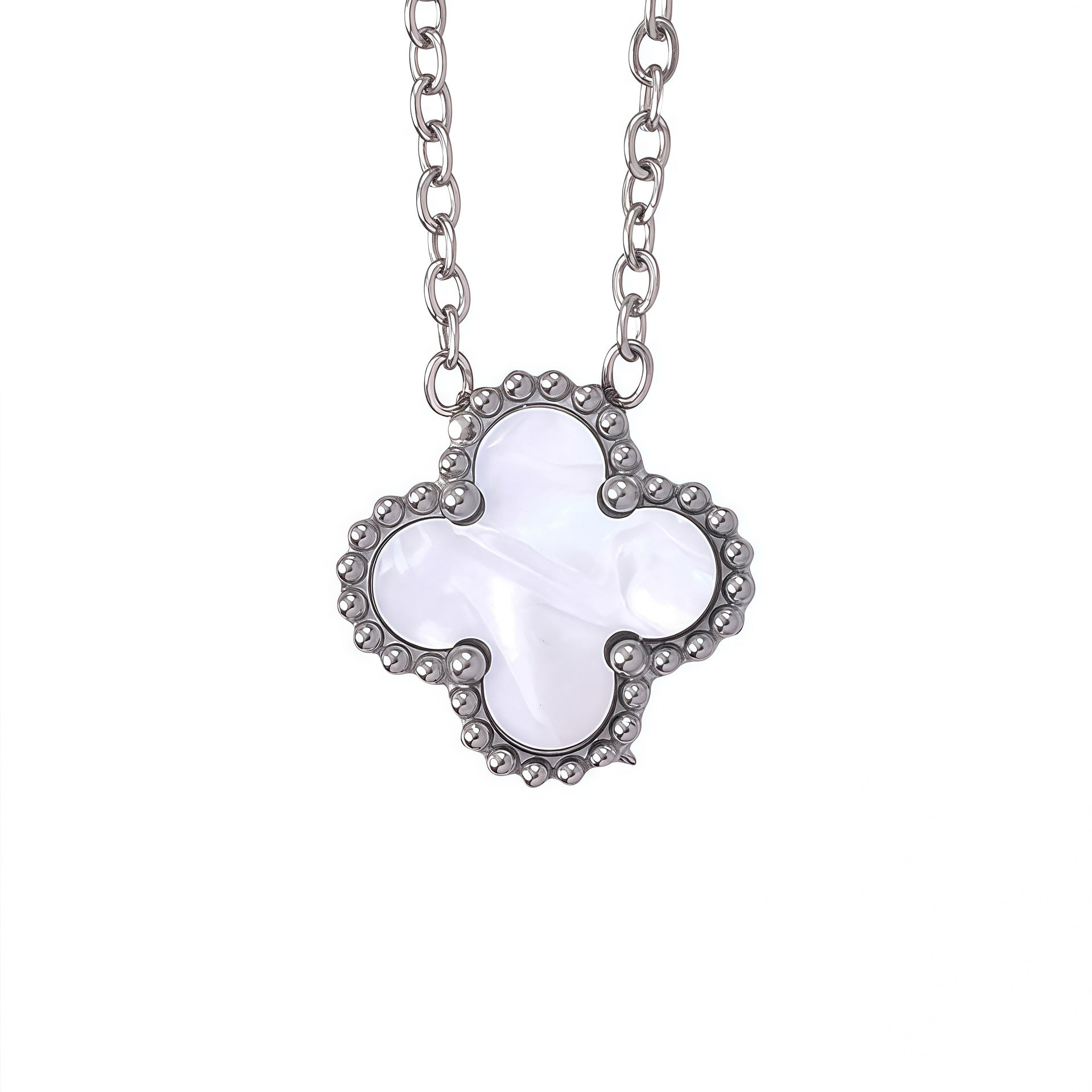 Wholesale Four-Leaf Clover Stainless Steel Necklace Trendy Jewelry Accessory for Boutique Resale ACCVIP