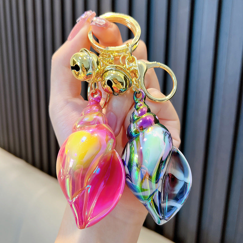 Wholesale Electroplated Colorful Conch Keys Lanyard Keychain ACC-KC-WoAn002