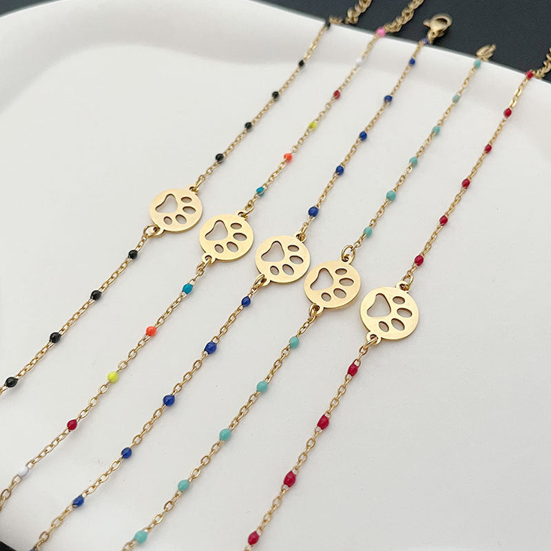 Wholesale Stainless Steel Colorful Bohemian Rice Bead Bracelets