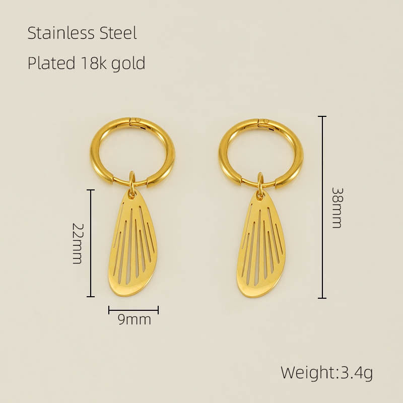 Wholesale Stainless Steel Hollow Wings Earrings ACC-ES-ZhongXin014