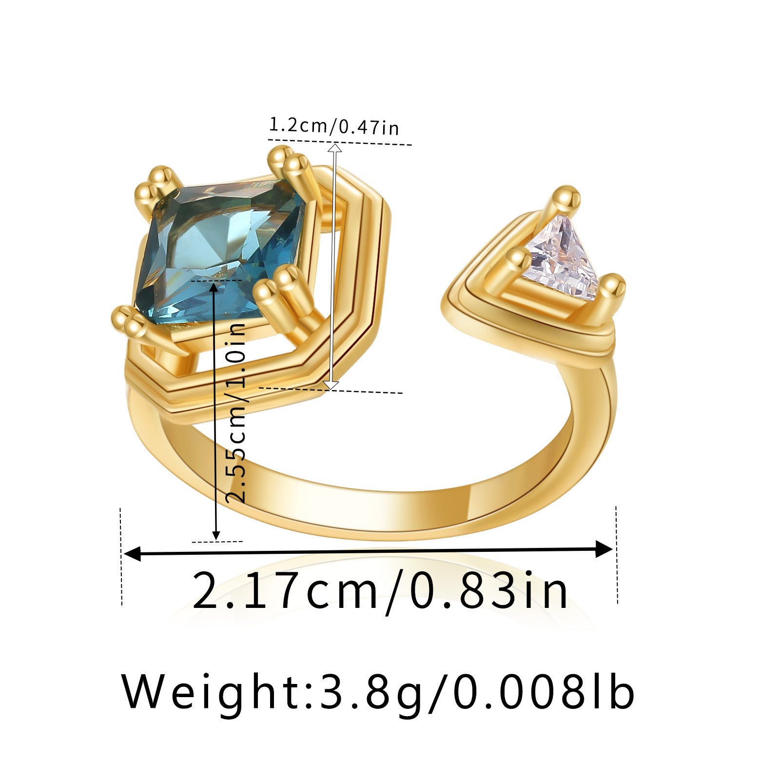 Wholesale Brass plated 18K real gold  ring animal butterfly design personality ring