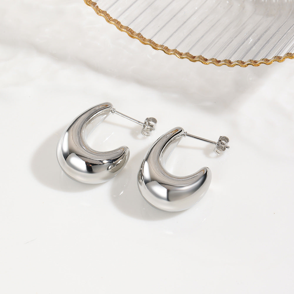 Wholesale  plating 18k hollow  C type earrings