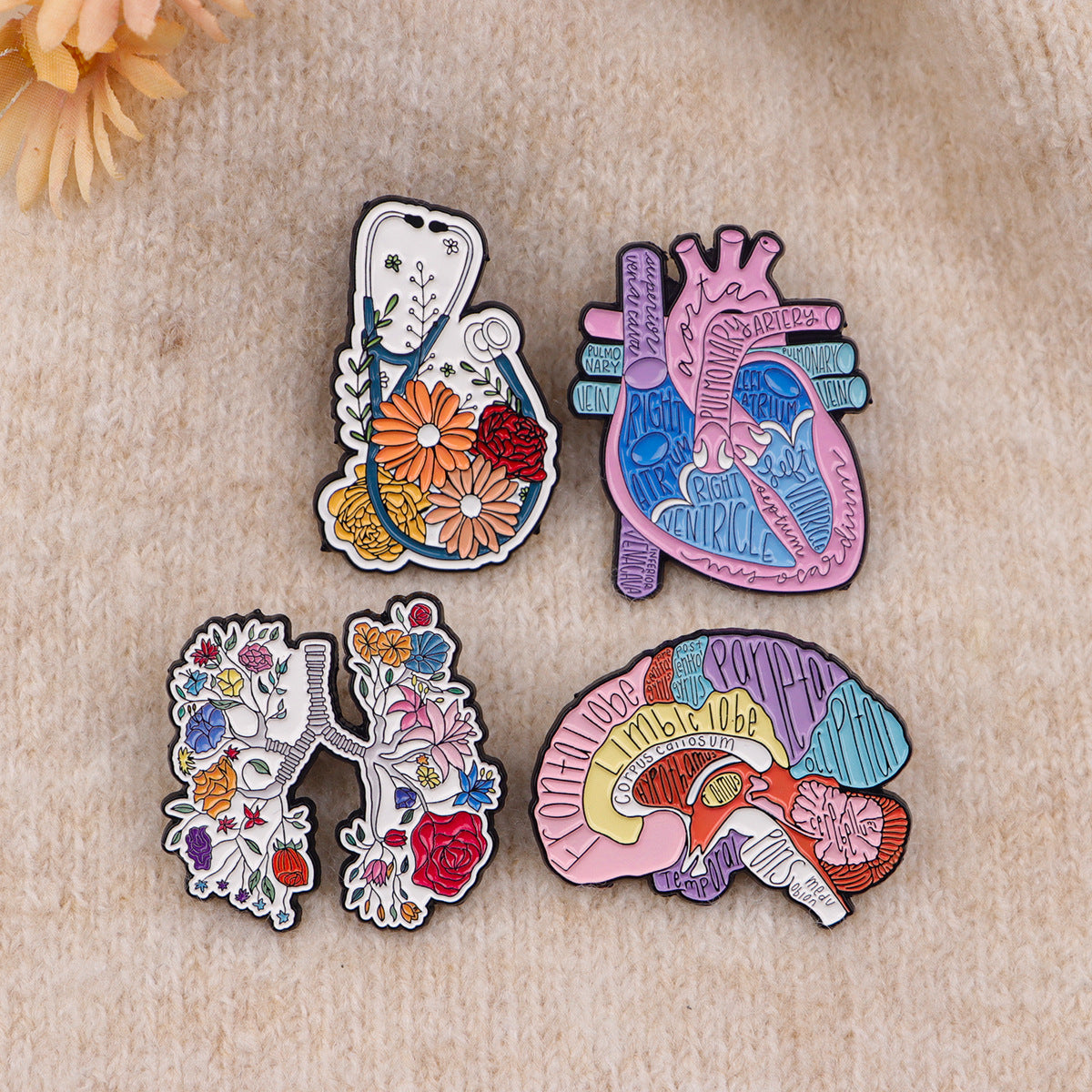 Wholesale Human Organ Lung Doctor Brooch