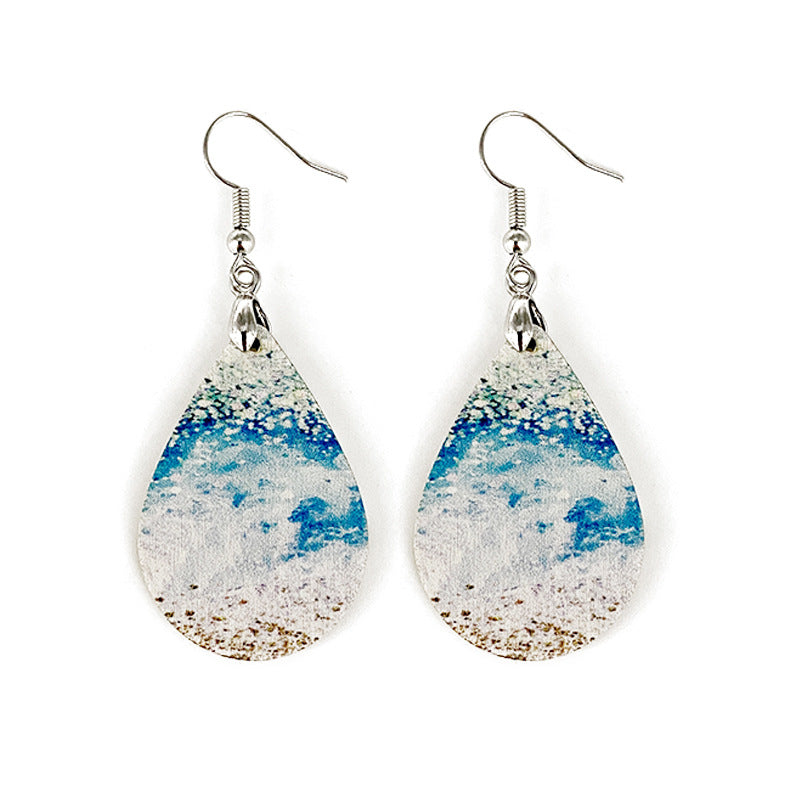 Wholesale Waves Wooden Earrings