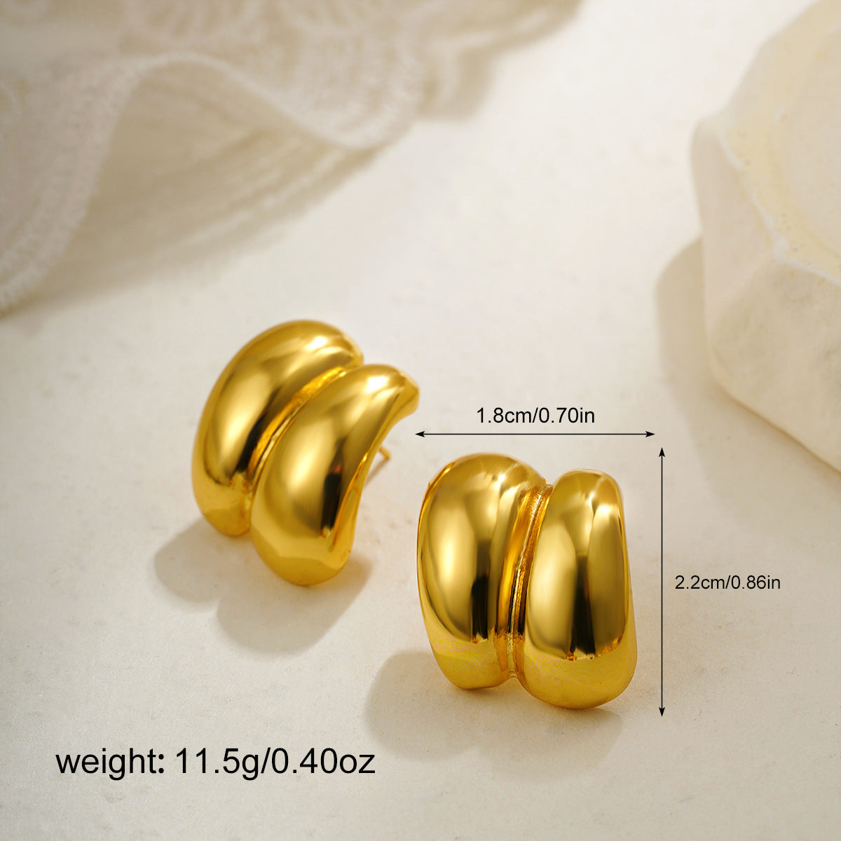 Wholesale  18K Gold Personality Exaggerated Large Earrings