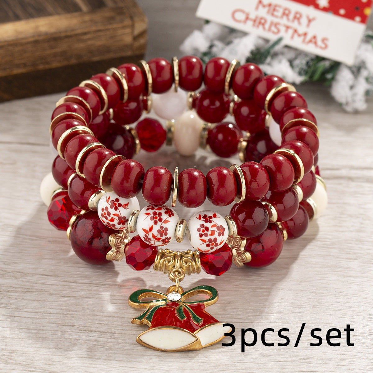 Wholesale Christmas Bohemian Multi-layer Crystal Beaded Bracelet ACC-BT-Lijie001