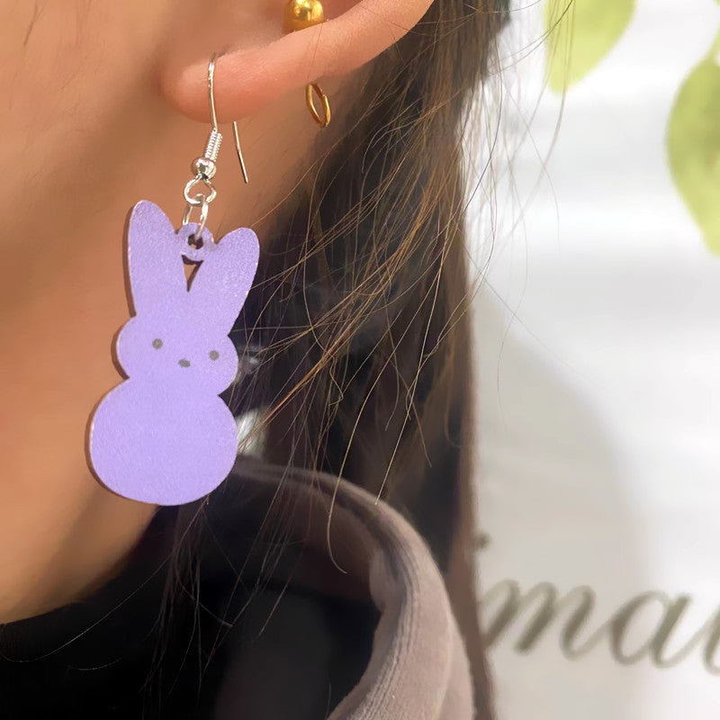 Wholesale Easter Bunny Wooden Earrings Necklaces