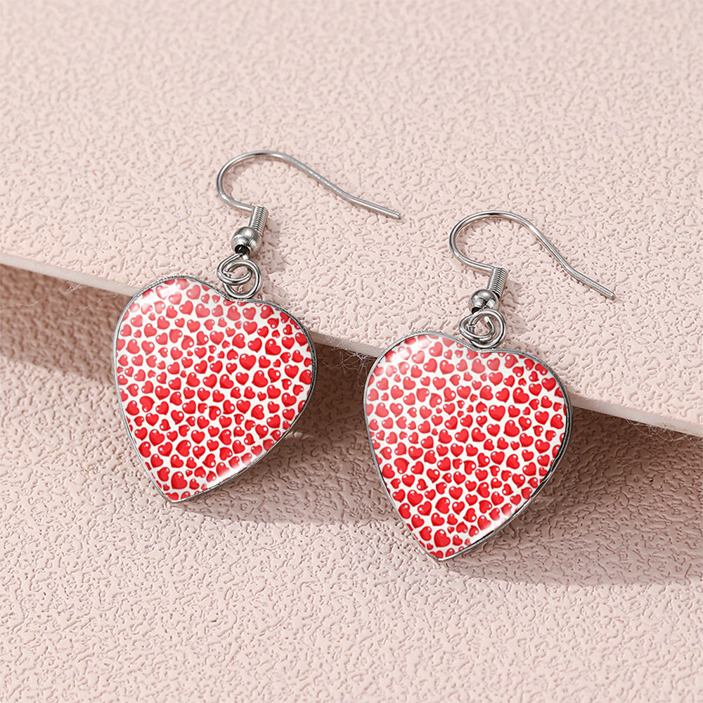 Wholesale Valentine' s Day love  Stainless steel  heart-shaped  earrings