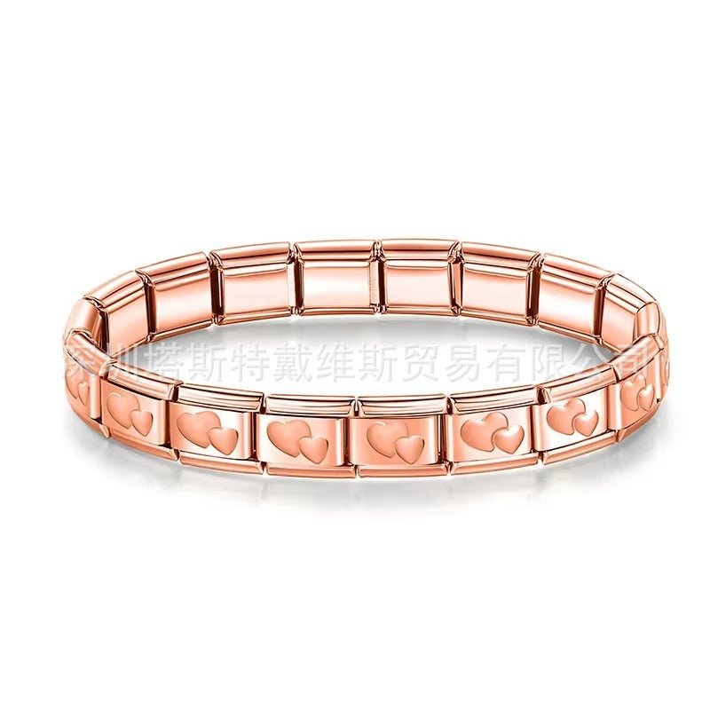 Wholesale  Italian Charm Bracelet 9mm DIY  single-section  Creative Stainless Steel Composable Bracelet