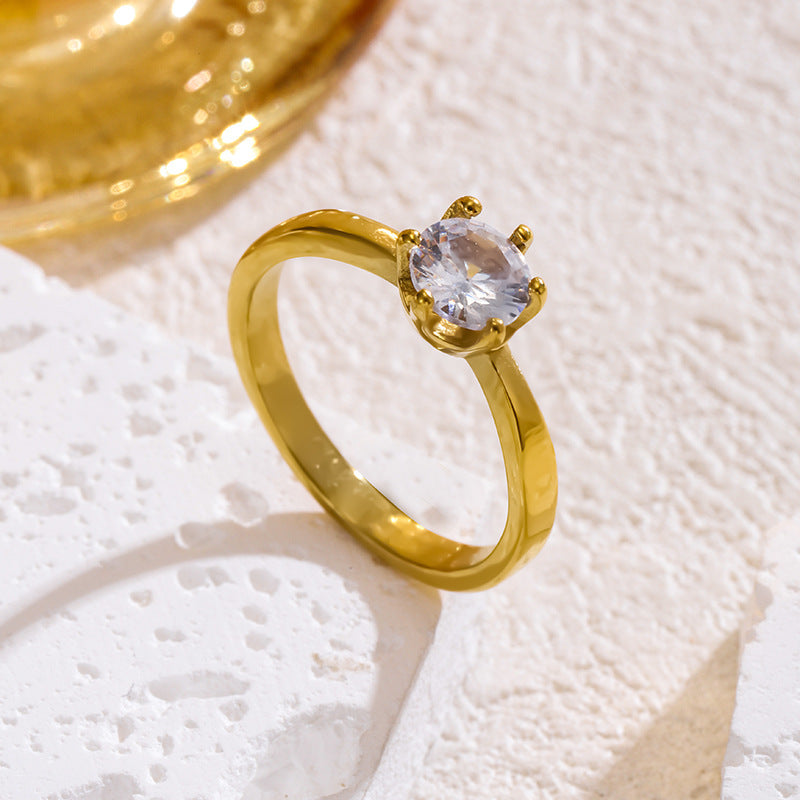 Wholesale Titanium steel zircon ring