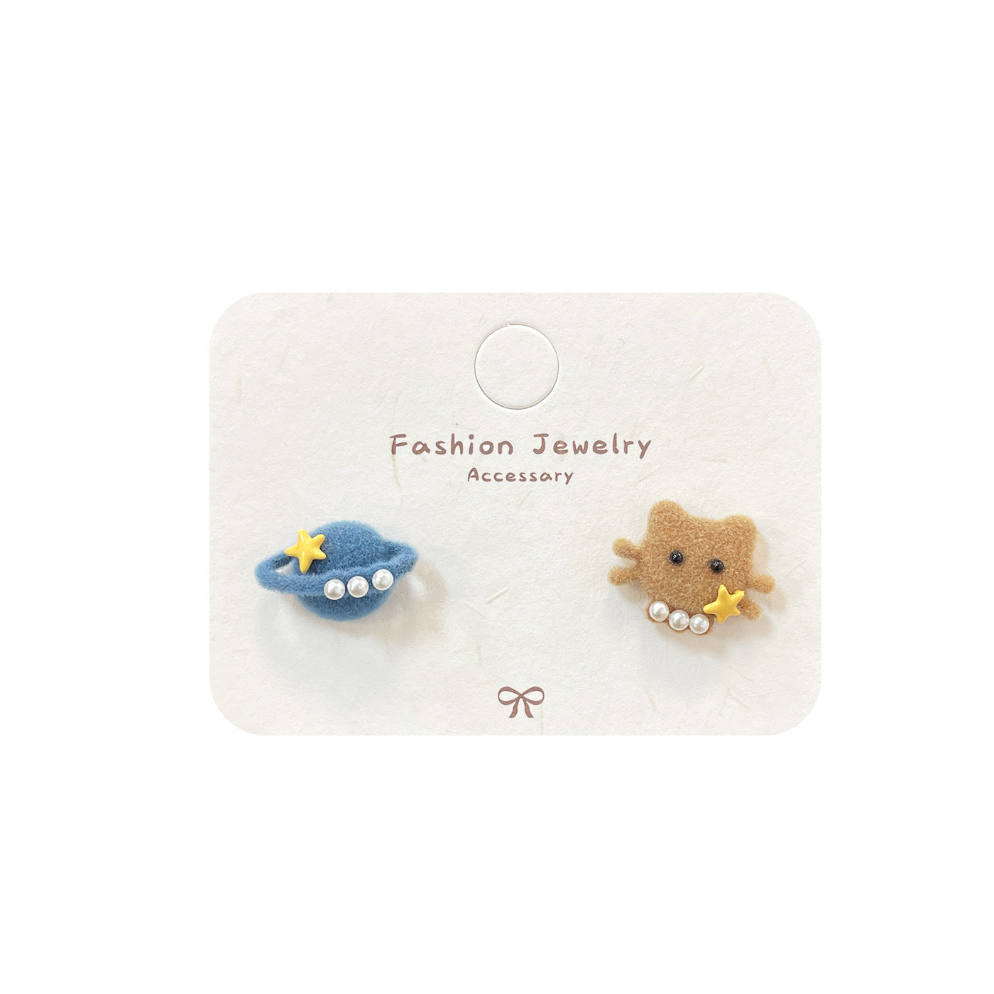 Wholesale cartoon cute star bear plush earrings