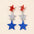 Wholesale  Independence Day Red White Blue Tricolor Geometric Spray Paint Stars Acrylic Wooden Women's Tassel Earrings