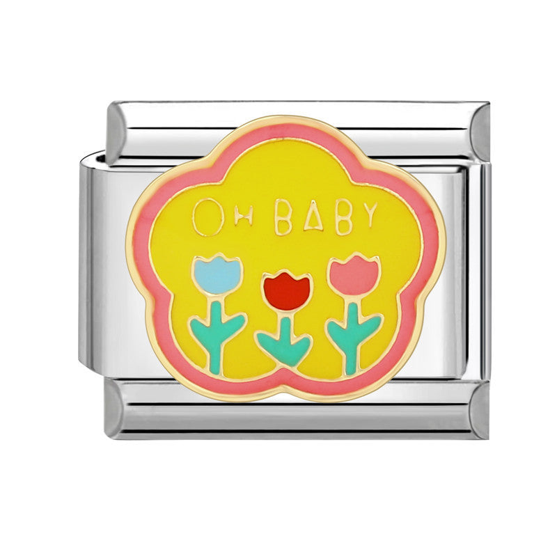 Wholesale  Italian Charm Bracelet 9mm DIY Splicing Removable Titanium Steel Cartoon Dripping Oil Composable Bracelet