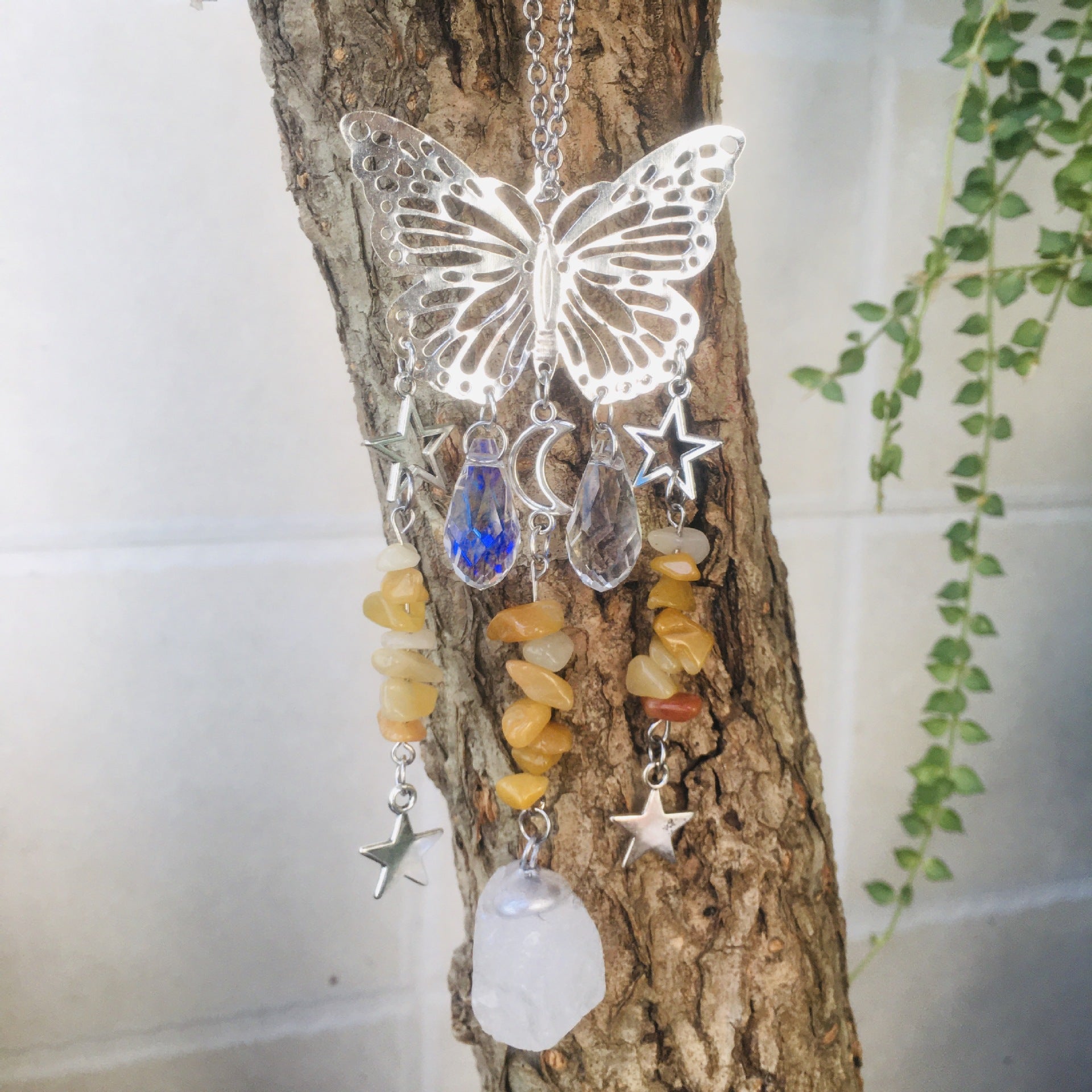 Wholesale Butterfly Energy Gravel Sun Catcher Wind Chime Crystal ACC-WS-RongGuan005